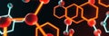 Visual Representation of Atomic Habits in Neon Tech Style Showcasing Interconnected Molecules and Hexagonal Structures Royalty Free Stock Photo