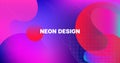Bright Neon Gradient Overlay Futuristic Vector Pattern. Simple Main Web Page Design. Fluid Color Retro Tech Glitch Circles Cover