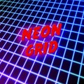 Bright neon grid lines glowing background with 80s style Royalty Free Stock Photo