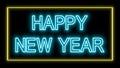 Bright neon Happy New Year with Alpha Matte