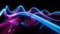 Bright neon lights painting a vibrant wave pattern generated by AI