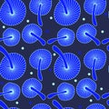 Bright neon mushrooms, seamless pattern. Fantastic mushrooms. Vector illustration for paper, fabric