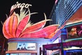 Bright Neon Sign of a Hotel in Las Vegas at Night Royalty Free Stock Photo