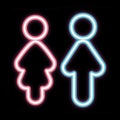 Bright neon single parent family icon