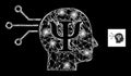 Bright Net Mental Programming Mesh Icon with Lightspots Royalty Free Stock Photo