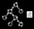 Bright Network Binary Tree Mesh Icon with Light Spots Royalty Free Stock Photo