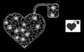 Bright Network Pacemaker Mesh Icon with Glare Dots