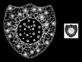 Bright Network Virus Shield Mesh Icon with Lightspots