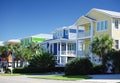 Bright new pastel color houses in Carolina Beach, North Carolina Royalty Free Stock Photo