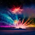 Bright night sky with fireworks Royalty Free Stock Photo