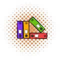 Bright office folders icon, comics style Royalty Free Stock Photo