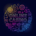 Bright online casino line illustration Royalty Free Stock Photo