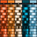 Bright Orange Bright Orange Beige Dark Teal and Sky Blue solid color with Metallic Gradient Color Bundle. Perfect for Gradient Royalty Free Stock Photo