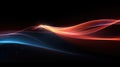 Bright orange and blue soft flowing waves abstract background. Generative AI