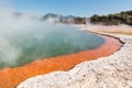 Bright orange coloured Champagne Pool in Waiotapu thermal area near Rotorua, New Zealand