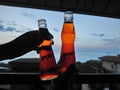 Aperol Spritz time at the balcony in Taormina, Sicily, Italy