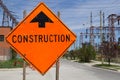 Bright Orange Construction Sign