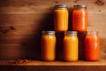 Bright orange detox juice from healthy vitamin vegetables