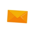 Bright orange envelope vector illustration. Email concept and correspondence. Digital communication and message icon