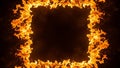 Bright orange flames forming a rectangular frame Royalty Free Stock Photo