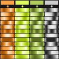 Bright Orange Bright Lime Muted Green and Silver Mist Metallic Gradient Collection Royalty Free Stock Photo