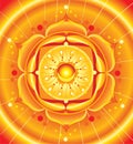 Bright orange mandala of svadhisthana chakra