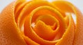 Bright Orange Peel Spiral Close Up Royalty Free Stock Photo