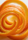 Bright Orange Peel Spiral Close Up Royalty Free Stock Photo
