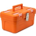 Bright Orange Plastic Toolbox with Metal Latch Royalty Free Stock Photo