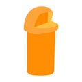 Bright orange plastic trash can vector graphics, vector illustration Royalty Free Stock Photo