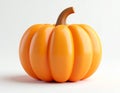 Bright Orange Pumpkin with Smooth Surface on White Background Still Life Royalty Free Stock Photo