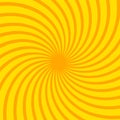 Bright orange rays background. Twister effect. pop art style Royalty Free Stock Photo