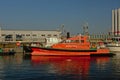 Rescue service boat in the harbor of Ostend, belgium Royalty Free Stock Photo