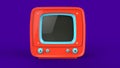 Bright orange retro TV set Royalty Free Stock Photo