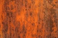 Bright orange rusty metal background. Grunge iron plate Royalty Free Stock Photo