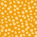 Bright Orange Seamless Pattern with Yellow Apricots. Shadeless ornament.