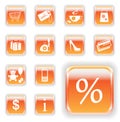 Bright Orange Shopping Buttons Royalty Free Stock Photo