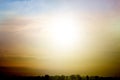 Bright orange sky and light of the sun Royalty Free Stock Photo