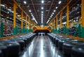 Bright Orange Sports Car Parked Inside Warehouse - Vehicle Storage Solutions Royalty Free Stock Photo