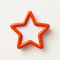 Bright Orange Star Shape on White Background Royalty Free Stock Photo