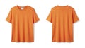Bright orange t-shirts displayed front and back Royalty Free Stock Photo
