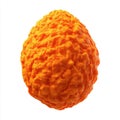 A Bright Orange Textured Egg Shape Object Isolated on a White Background with Detailed Surface Patterns Royalty Free Stock Photo