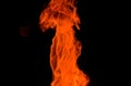 Flame in the form of a thin column.
