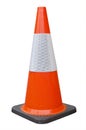 Bright orange traffic cone isolated on white background