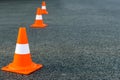 Bright orange traffic cones Royalty Free Stock Photo