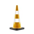 Bright orange and white traffic cone on isolated white background Royalty Free Stock Photo