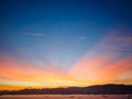 Bright orange and yellow colors sunset sky