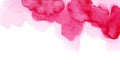 Bright painted pink watercolor splash isolated on white background. Hand drawn texture.