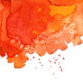 Bright painted red, orange and yellow watercolor texture. Hand drawn background