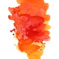 Bright painted red, orange and yellow watercolor texture. Hand drawn background. Royalty Free Stock Photo